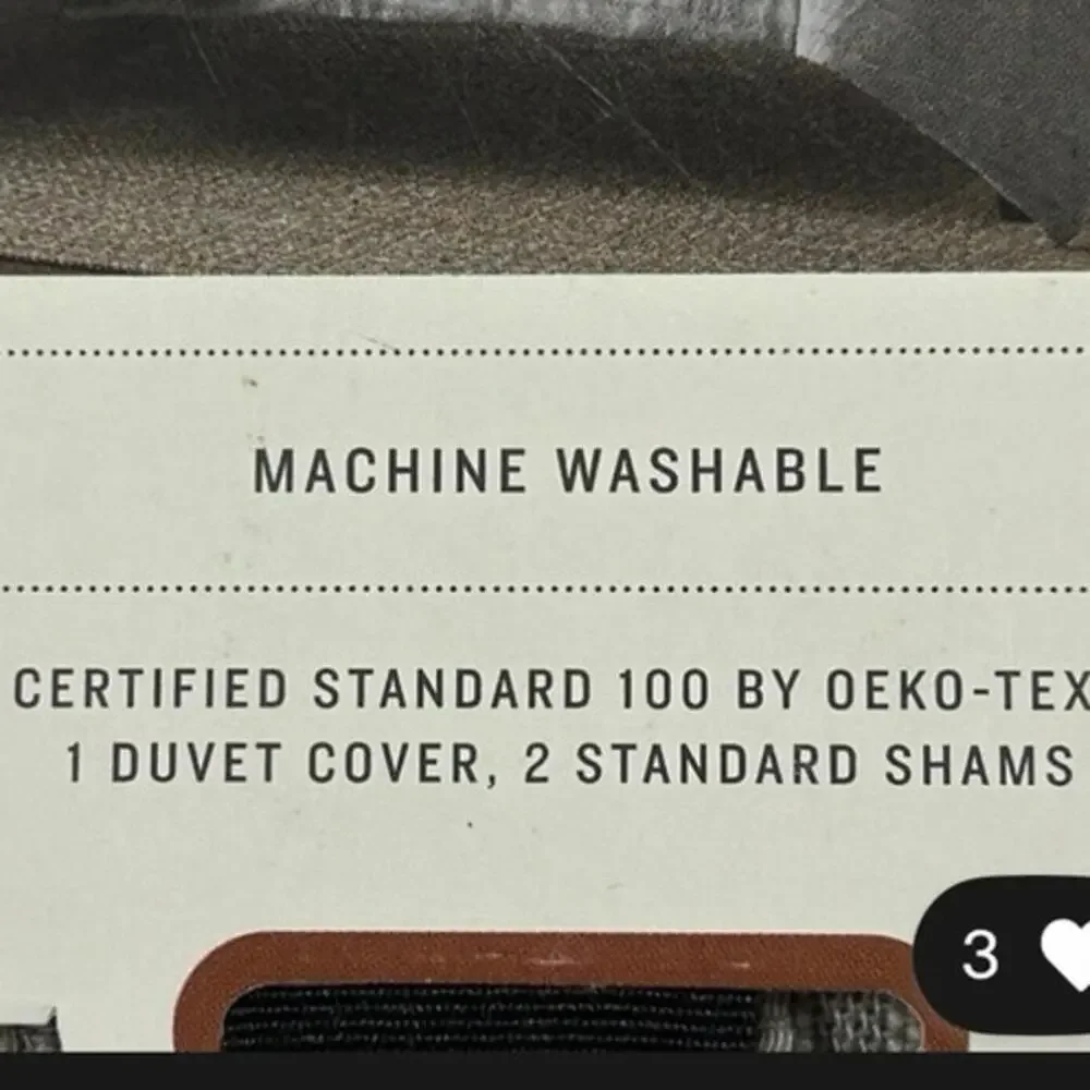Hearth & Hand Magnolia Textured Stipe Loop F/Q Duvet Cover Set Gray new #92726